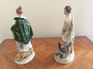 Dresden volkstedt Sitzendorf old seldom 2 out of 4 elements figure porcelain 10