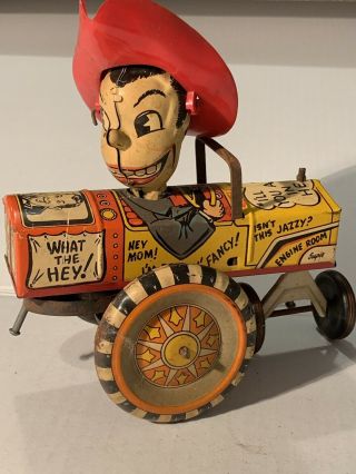 Vintage Marx Milton Berle Wind - Up Tin Toy Car
