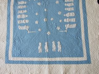 Atq Marie Webster Bedtime Applique Crib Quilt STARS MOON Hand Made Stitched A, 6
