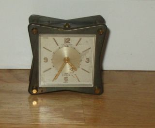 Vintage Jaeger Le Coultre Memovox Black And Brass Starfish Alarm Clock -
