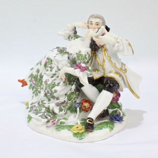 Old or Antique Meissen Porcelain Figurine Of Lovers in an Embrace - Model 612 PC 2