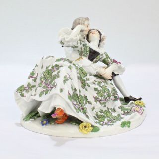 Old or Antique Meissen Porcelain Figurine Of Lovers in an Embrace - Model 612 PC 6