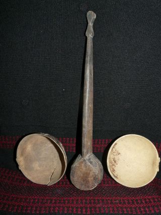 URARINA PERU AMAZON INDIAN TWO GOURD BOWLS AND SPOON 2