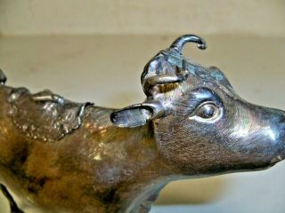 ANTIQUE STERLING COW CREAMER 4
