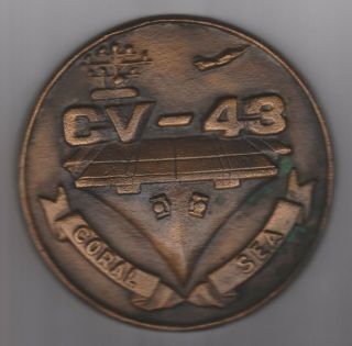 Uss Coral Sea Cast Bronze Medallion Rare