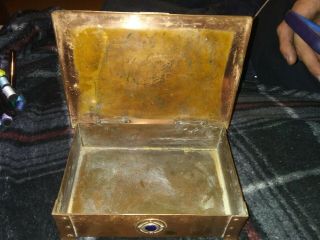 Copper w/enamel antique craft box by A E Jones 5