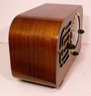Old Antique Wood Croyden Vintage Tube Radio - Restored & Deco Table Top 6