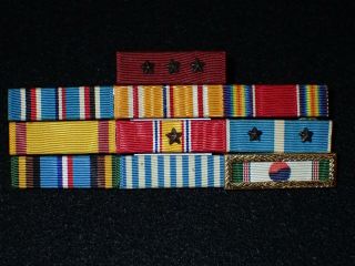 Wwii,  Korea,  & Later 10 Place Navy Enlisted Ribbon Bar 