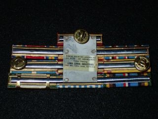 WWII,  Korea,  & Later 10 Place Navy Enlisted Ribbon Bar ' Loma Linda ' Mount - Fine 2