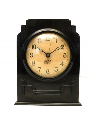 VINTAGE 1940s BELMONT SKYSCRAPER ANTIQUE OLD ART DECO BAKELITE CLOCK,  NO CRACKS 2