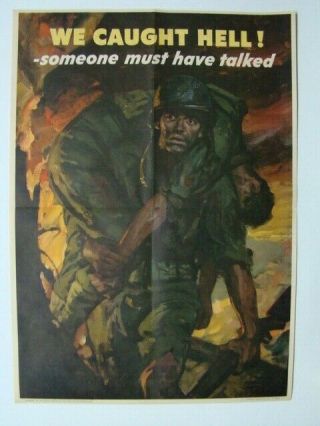 1944 Wwii We Caught Hell Someone Must Have Talked Office War Information Poster
