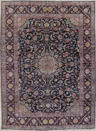 Kashmar Persian Rug 10 X 13 Wool Handmade Floral Oriental Area Rug Blue Carpet