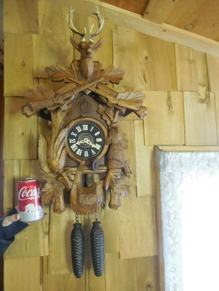 Large 8 Day Cuckoo Clock 24 " Inches Tall