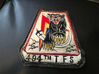 Usaf 494th Tactical Fighter Squadron Tfs Patch On Leather - Vietnam Pilot