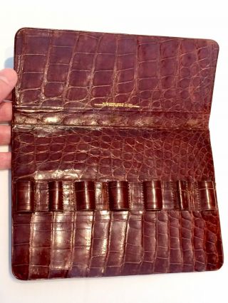 Quality Antique Crocodile Skin Leather Case For Pens Medical Instruments Cigars