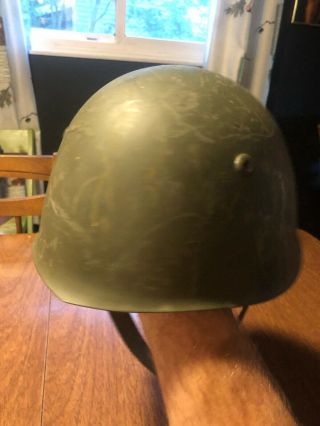 WW2 Italian M33 Steel Helmet/Leather Liner & Cloth Chin Strap Size 56 2