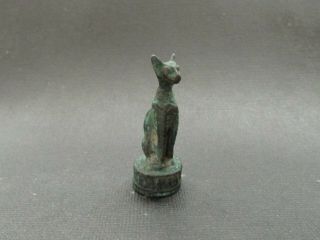 Nile Ancient Egyptian Bronze Bast Amulet Ca 600 Bc