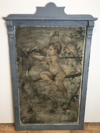Antique 19th Century French Putti Painting