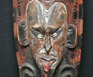 Large Antique Hand Carved Pacific Islander ' s Wooden Devil Masque 4