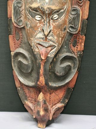 Large Antique Hand Carved Pacific Islander ' s Wooden Devil Masque 5