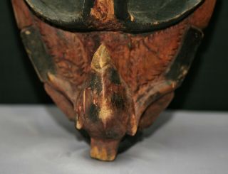 Large Antique Hand Carved Pacific Islander ' s Wooden Devil Masque 6
