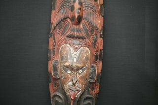 Large Antique Hand Carved Pacific Islander ' s Wooden Devil Masque 9