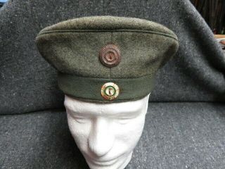 Wwi Imperial German Saxon M1910 Feldmutze Hat - For Jager Regiment - Dated 1918