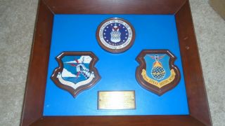 Usaf Air Force 55th Strategic Reconnaissance Wing Srw Shadow Box Award Plaque