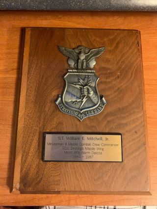 United States Air Force Strategic Air Command Crest Plaque Minot Afb Commander