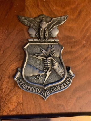 United States Air Force Strategic Air Command Crest Plaque Minot AFB Commander 2