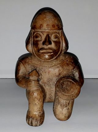Pre Columbian Peruvian Moche Pottery Figural Vessel Vase
