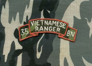 Vietnam - Usa Ranger 35th Ranger Battalion Advisor Scroll On Camo Embroidered I -