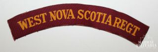 Ww2 West Nova Scotia Regiment Canvas Cloth Shoulder Flash (17511)