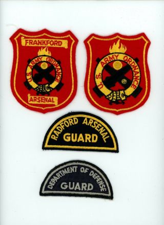 Post Wwii Us Army Home Front Arsenal Guard Patches Dod Frankford Radord