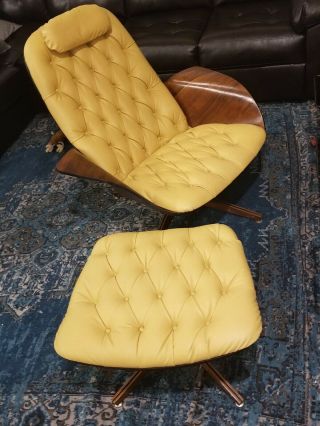 1963 Mr.  Chair & Ottoman by George Mulhauser in Mustard Yellow 10