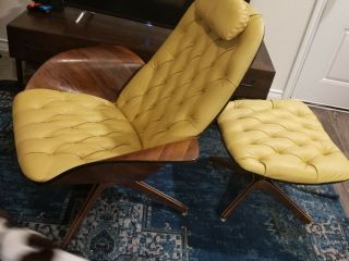 1963 Mr.  Chair & Ottoman by George Mulhauser in Mustard Yellow 2