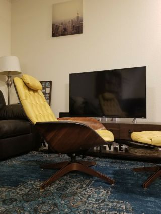 1963 Mr.  Chair & Ottoman by George Mulhauser in Mustard Yellow 6