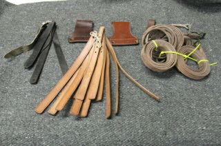 Large Group Wwi Era U.  S.  Cavalry Straps & Stirrup Leather