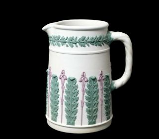 Early Wedgwood Tricolor Acanthus Jasperware Jug Pitcher