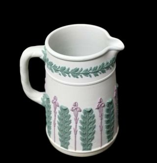 Early Wedgwood Tricolor Acanthus Jasperware Jug Pitcher 4