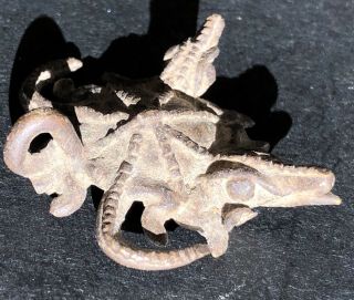 Rare African Bronze Ashanti Gold Weight Exotic Crocodile Alligator 4