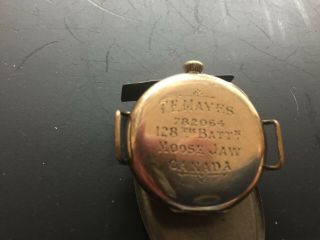 Ww 1 Canadian Military Watch Named 782064 128th Battalion Moose Jaw 1916 Waltham