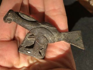 Rare Antique African Bronze Ashanti Gold Weight Exotic Crocodile Alligator 3