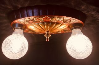 Vintage Art Deco Ceiling Light Fixture - Fully Resorted Antique Light Fixture