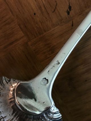 Antique Mid 18th C English Hallmarked Sterling Silver Serving Ladle 15”,  13oz 10