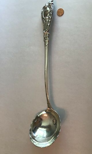 Antique Mid 18th C English Hallmarked Sterling Silver Serving Ladle 15”,  13oz 2
