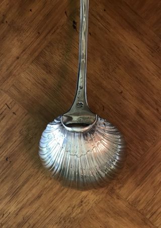 Antique Mid 18th C English Hallmarked Sterling Silver Serving Ladle 15”,  13oz 8