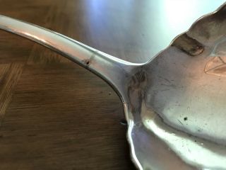 Antique Mid 18th C English Hallmarked Sterling Silver Serving Ladle 15”,  13oz 9