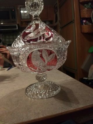 Unique And Hard To Find Vintage Hofbauer Byrdes Crystal Bowl Made In Germany