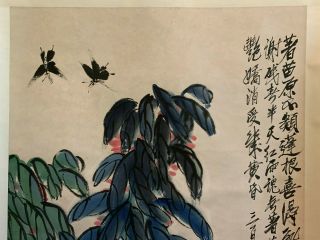 A Large Chinese 20th C Scroll Painting on Paper,  Artist signed. 5